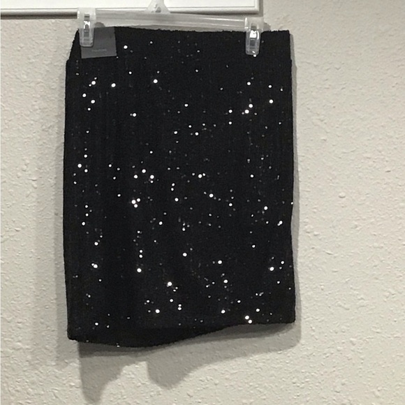 Maurices Sequin High Waisted Mini Skirt Black Women’s M Sparkle Holiday Party - Picture 5 of 5